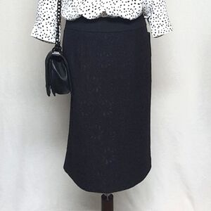 NWT Alfani Lace Business Casual Pencil Skirt Stretch Black Womens 8